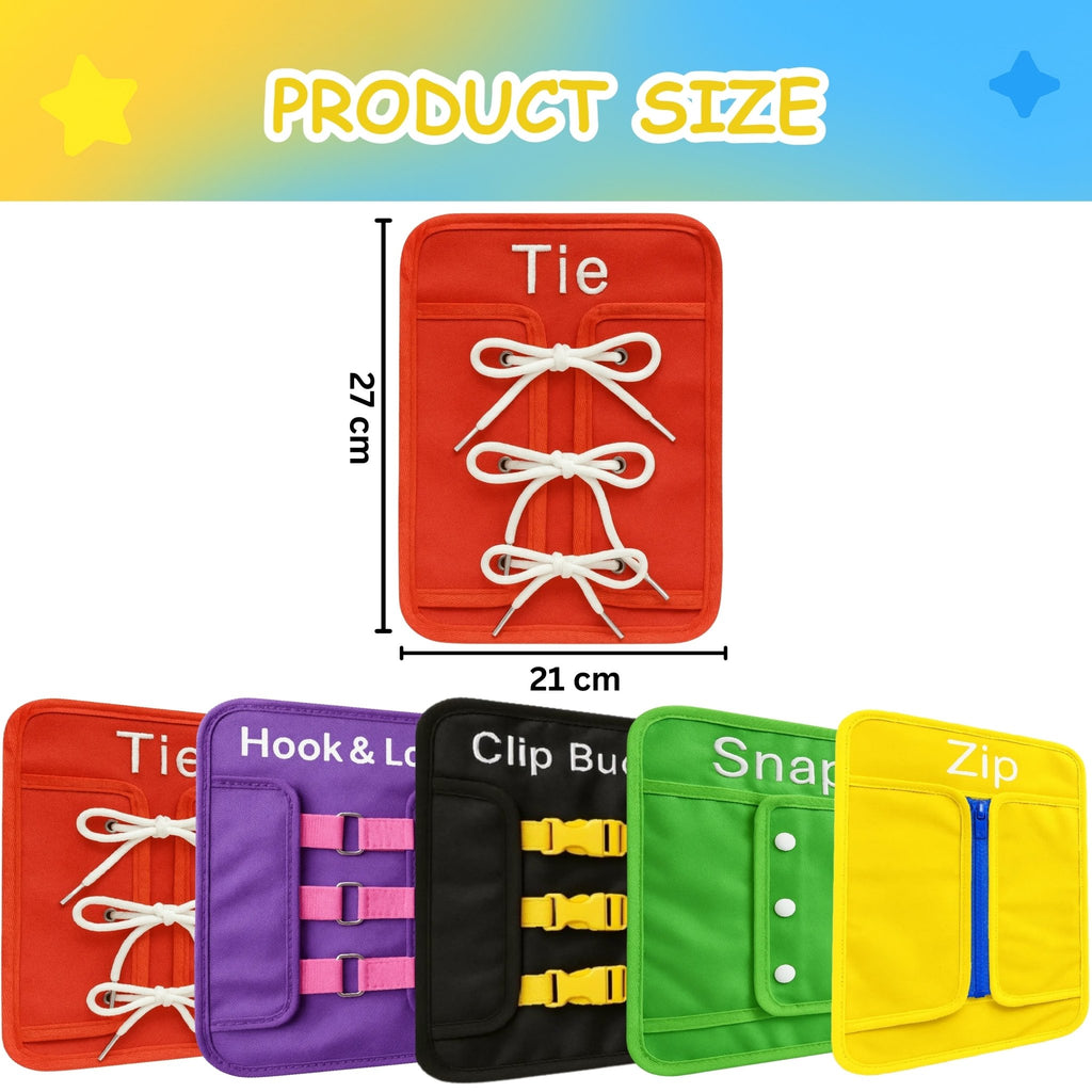 PeekaPlay 5-in-1 Busy Board — Montessori Life Skills Toy