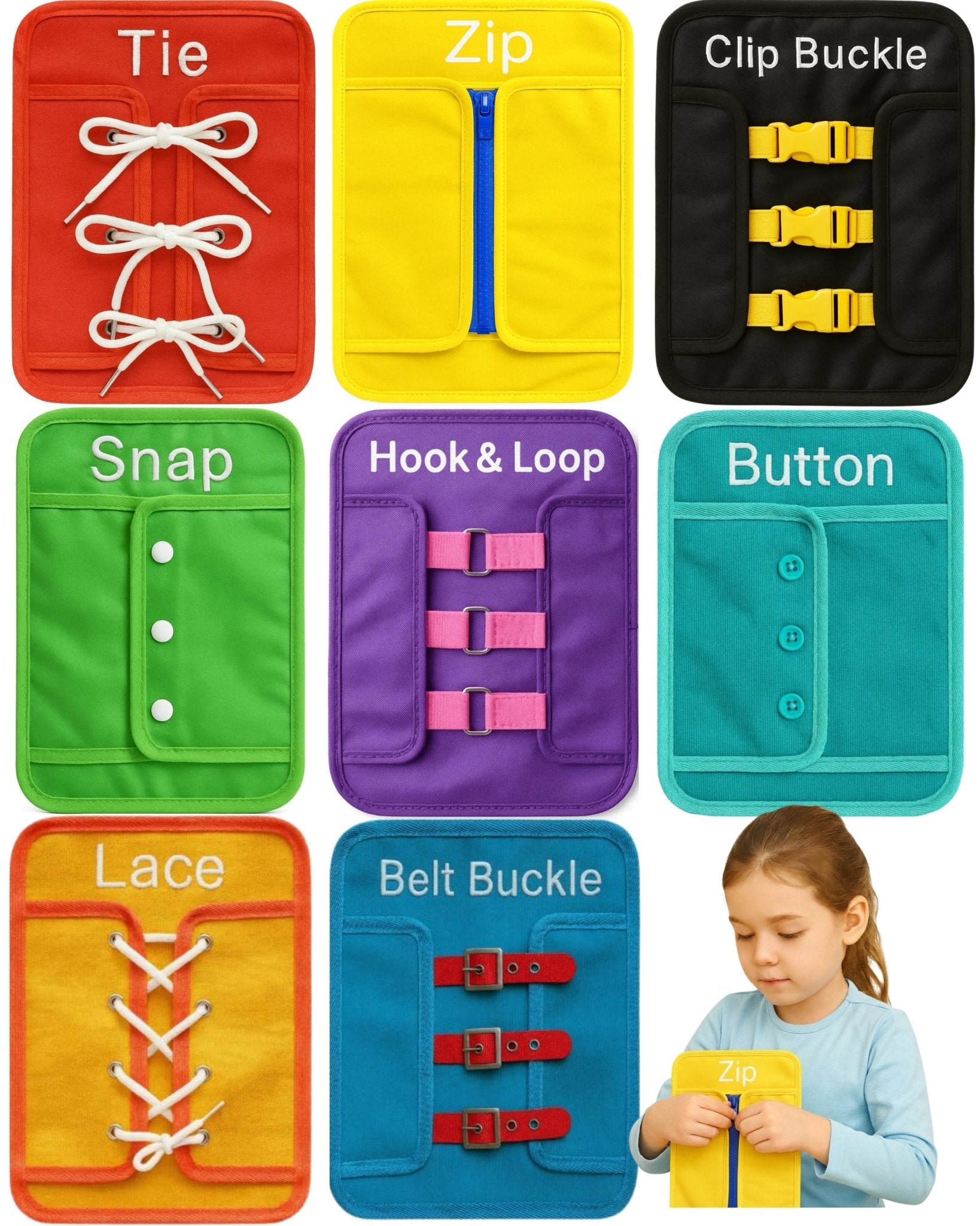PeekaPlay 8-in-1 Busy Board — Montessori Life Skills Toy