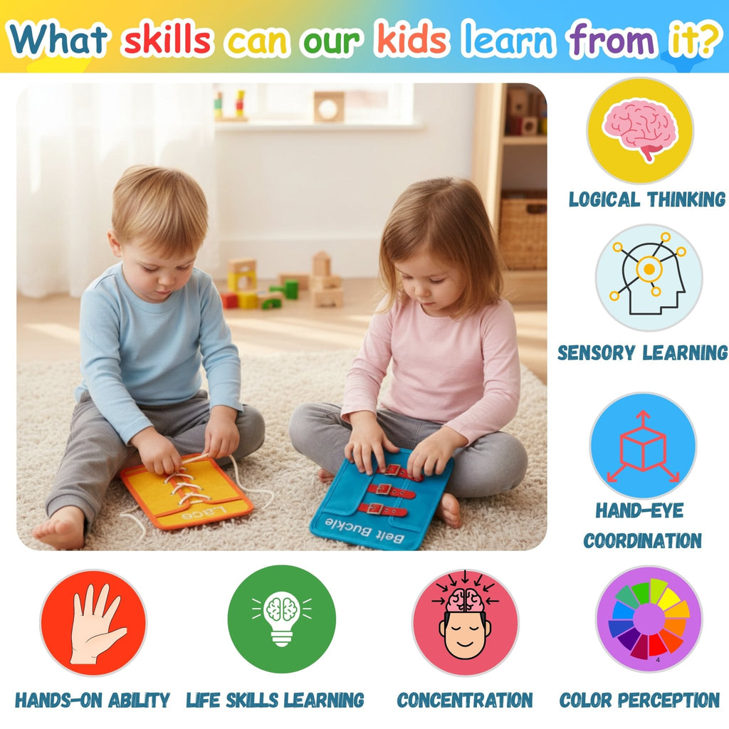 PeekaPlay 8-in-1 Busy Board — Montessori Life Skills Toy