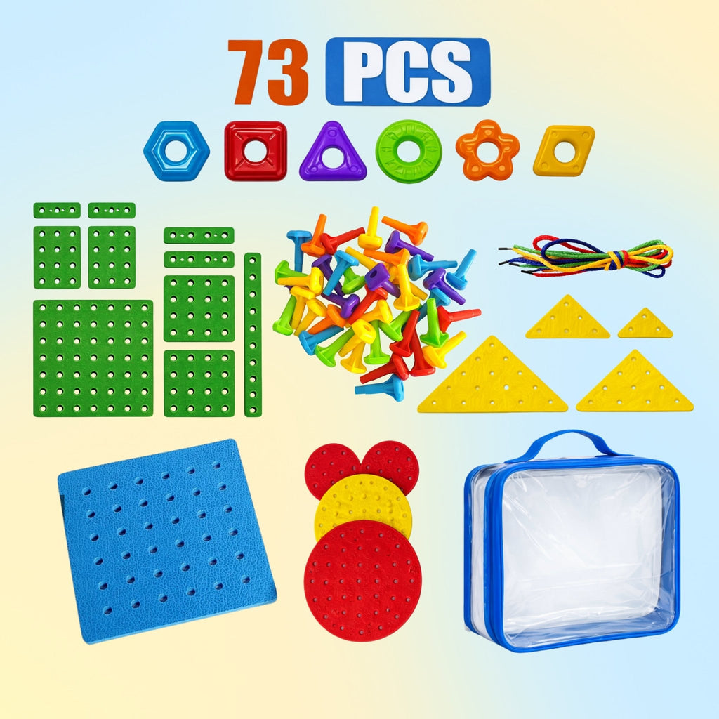 PeekaPlay Building Stacking Foam Toy Set - 73 Pcs STEM Learning Toy