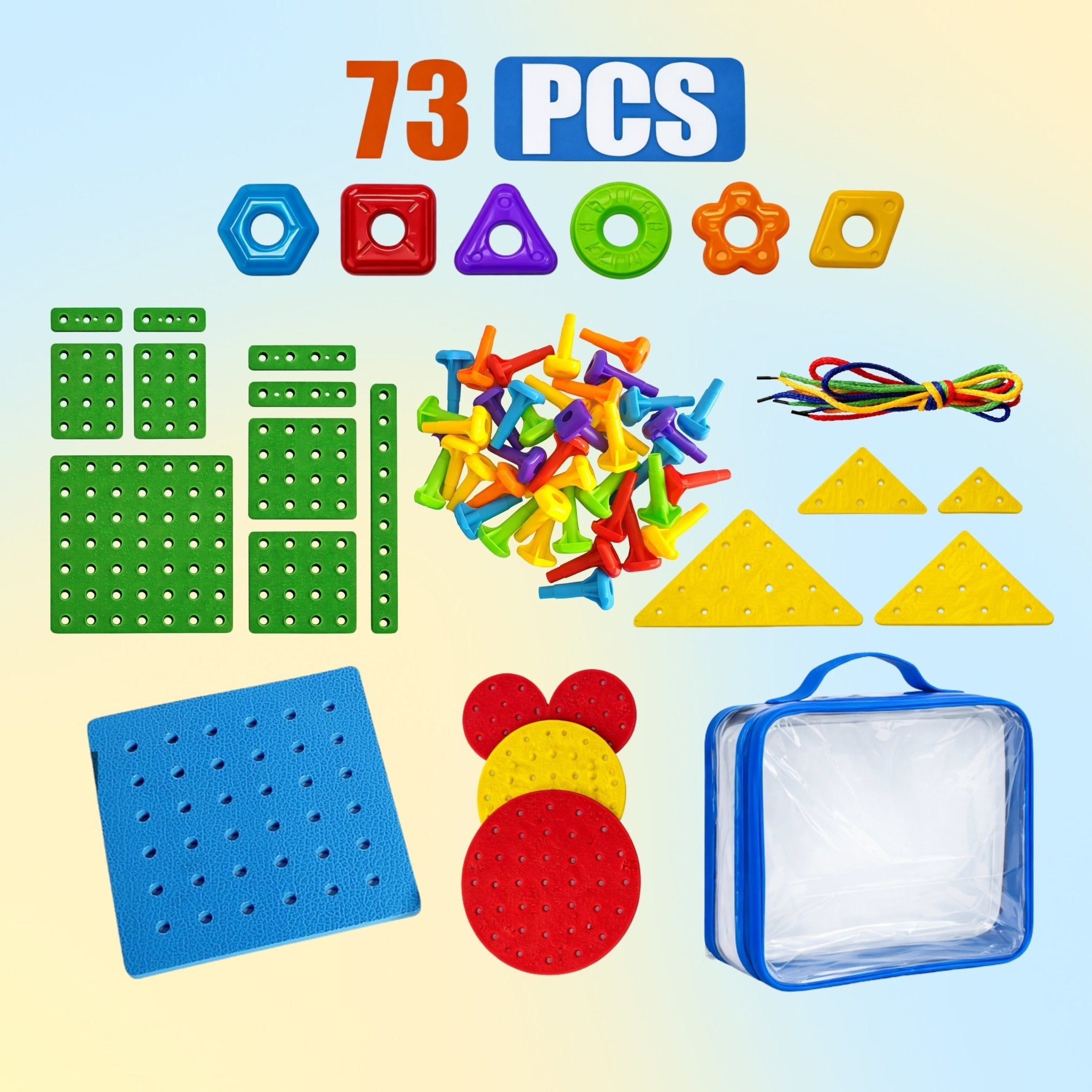 PeekaPlay Building Stacking Foam Toy Set - 73 Pcs STEM Learning Toy