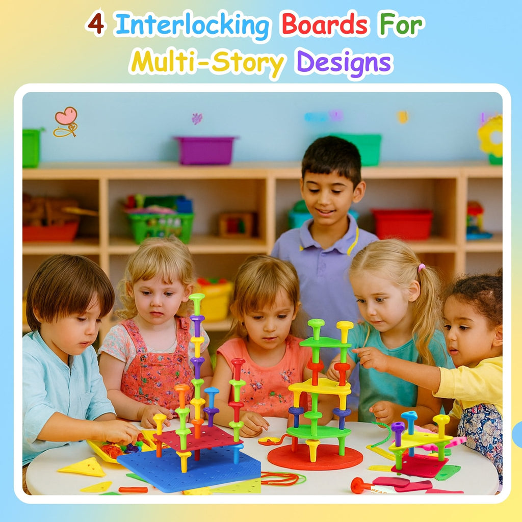 PeekaPlay Building Stacking Foam Toy Set - 73 Pcs STEM Learning Toy